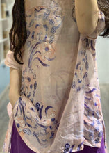 Load image into Gallery viewer, Natural pink prints linen top silhouette low high design short summer shirt
