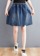 Load image into Gallery viewer, Navy High Waist Wide Leg Jeans Skirt