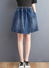 Load image into Gallery viewer, Navy High Waist Wide Leg Jeans Skirt