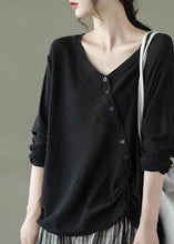 Load image into Gallery viewer, Navy drawstring Patchwork Knit Sweater Winter