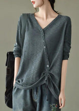 Load image into Gallery viewer, Navy drawstring Patchwork Knit Sweater Winter