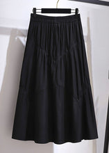 Load image into Gallery viewer, New Black Wrinkled High Waist Patchwork Cotton Skirt Fall