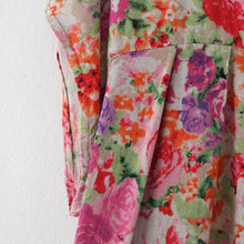 Load image into Gallery viewer, New pink prints linen caftans casual big hem linen maxi dress vintage short sleeve maxi dresses