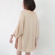 Load image into Gallery viewer, New pink sweater Loose fitting V neck knit sweat tops casual Batwing Sleeve top