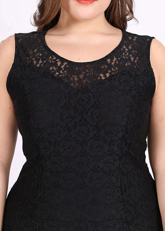 Novelty Mulberry O-Neck Solid Lace Mid Dresses Summer