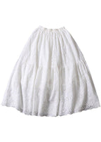 Organic Apricot Hollow Out Embroideried Fall Patchwork Skirts