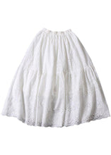 Load image into Gallery viewer, Organic Apricot Hollow Out Embroideried Fall Patchwork Skirts