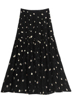 Organic Black Lace Embroideried Summer A Line Skirt