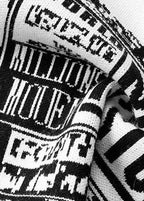 Organic Black Print Knit side open Skirt Spring