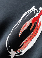 Organic Black fashion Print zippered A Line Fall Skirt