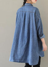 Load image into Gallery viewer, Organic Blue Peter Pan Collar Casual denim Blouses Spring