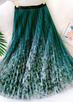 Organic Green Leopard Print fashion Straight Fall Skirt