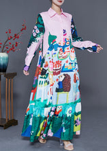 Load image into Gallery viewer, Organic Pink Animal Print Patchwork Ruffles Linen Vacation Dresses Summer