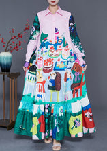 Load image into Gallery viewer, Organic Pink Animal Print Patchwork Ruffles Linen Vacation Dresses Summer