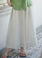Organic linen skirt boutique Women Solid Casual Linen A-Line Skirt