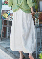 Organic linen skirt boutique Women Solid Casual Linen A-Line Skirt