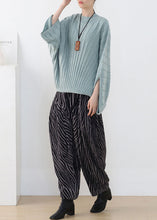 Load image into Gallery viewer, Original Design Green Solid O-Neck Knit Tops Batwing Sleeve