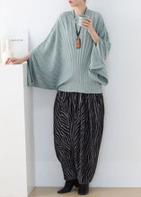 Load image into Gallery viewer, Original Design Green Solid O-Neck Knit Tops Batwing Sleeve