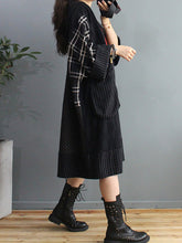 Load image into Gallery viewer, Plus Size Retro Plaid Big Pocket Hooded Dress