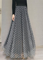 Plaid High Waist Tulle A Line Skirts Spring