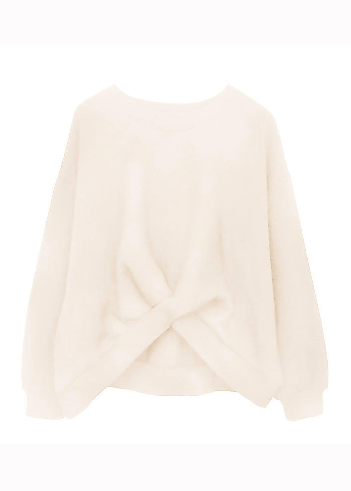 Plus Size Apricot Asymmetrical Patchwork Warm Fleece Sweatshirt Top Fall