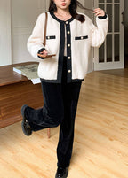 Plus Size Apricot Button Coat And Corduroy Pants Two Pieces Set Winter