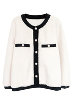 Plus Size Apricot Button Coat And Corduroy Pants Two Pieces Set Winter