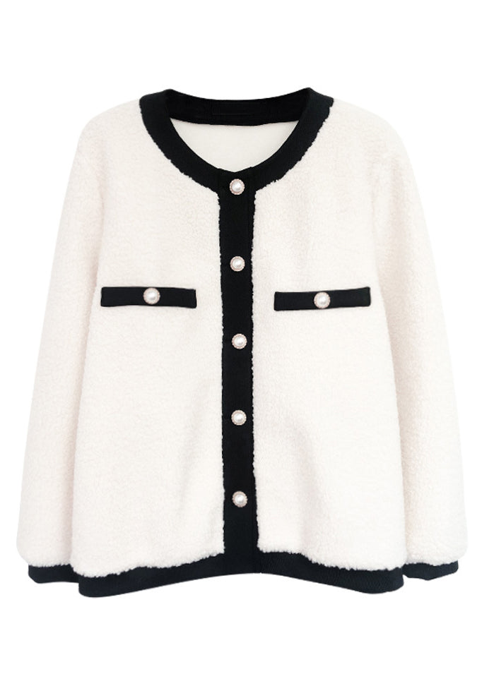 Plus Size Apricot Button Coat And Corduroy Pants Two Pieces Set Winter