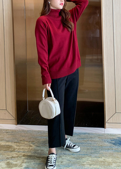 Plus Size Apricot Elastic Waist Oversized Woolen Pants Fall