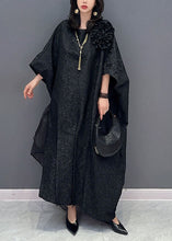 Load image into Gallery viewer, Plus Size Black Floral Tulle Patchwork Cotton Long Dresses Summer