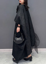 Load image into Gallery viewer, Plus Size Black Floral Tulle Patchwork Cotton Long Dresses Summer
