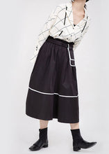 Load image into Gallery viewer, Plus Size Black High Waist Patchwork low high design Fall Skirt