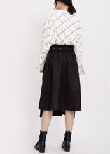Load image into Gallery viewer, Plus Size Black High Waist Patchwork low high design Fall Skirt