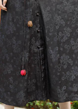 Load image into Gallery viewer, Plus Size Black Jacquard Cinched Silk Skirt Winter