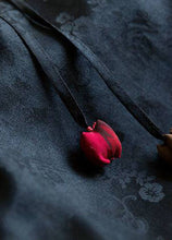 Load image into Gallery viewer, Plus Size Black Jacquard Cinched Silk Skirt Winter