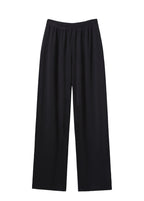 Plus Size Black Oversized Draping Spandex Wide Leg Pants Fall