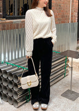 Load image into Gallery viewer, Plus Size Black Oversized Pockets Warm Fleece Corduroy Pants Winter