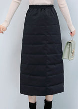 Load image into Gallery viewer, Plus Size Black Zip Up Pockets Fine Cotton Filled Skirt Winter