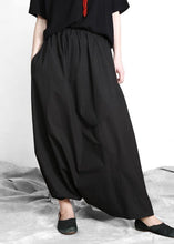 Load image into Gallery viewer, Plus Size Black asymmetrical design Elastic Waist Summer Linen Skirts