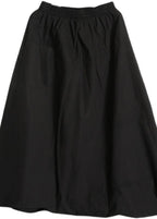 Plus Size Black asymmetrical design Elastic Waist Summer Linen Skirts