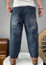 Load image into Gallery viewer, Plus Size Blue Embroideried Pockets denim Pants Spring