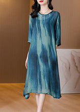 Load image into Gallery viewer, Plus Size Blue Oversized Tie Dye Silk A Line Dress Summer