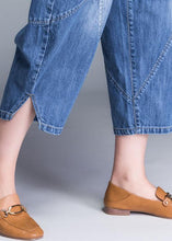 Load image into Gallery viewer, Plus Size Blue Pockets Patchwork lantern Fall Denim Pants