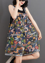 Load image into Gallery viewer, Plus Size Blue Print Pockets Patchwork Denim Shorts Jumpsuit Summer