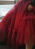 Plus Size Classy Black fashion tulle Skirts Spring