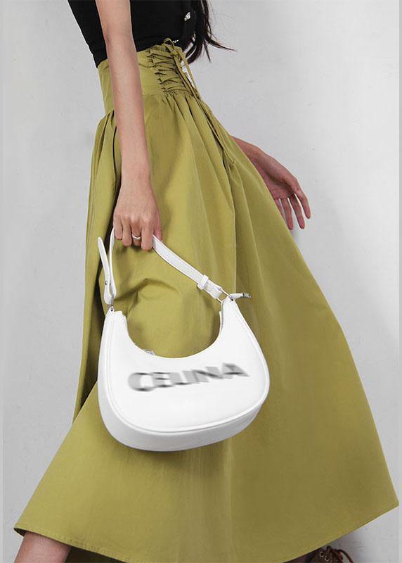 Plus Size Green Cinched Summer Tie Waist Skirt Cotton