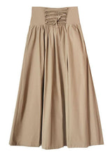 Load image into Gallery viewer, Plus Size Green Cinched Summer Tie Waist Skirt Cotton