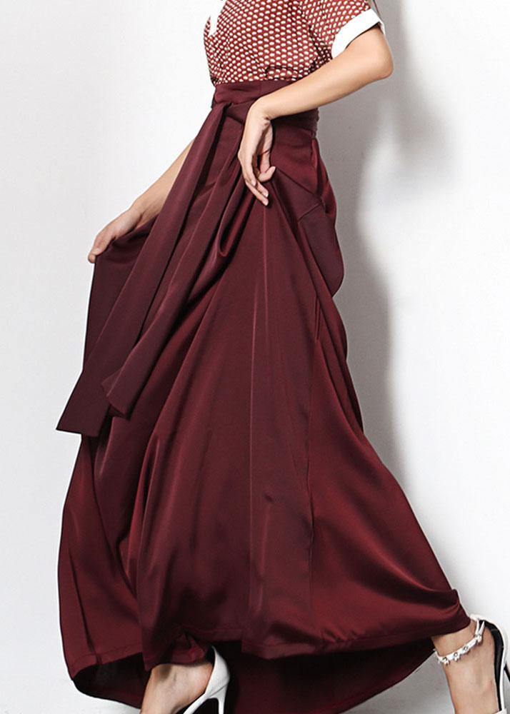 Plus Size Mulberry Patchwork Summer A Line Skirts