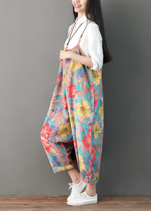 Plus Size Natural Pink print Jumpsuit Spring