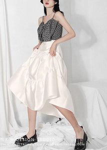 Plus Size Nude Asymmetrical design Summer Tiered Skirts